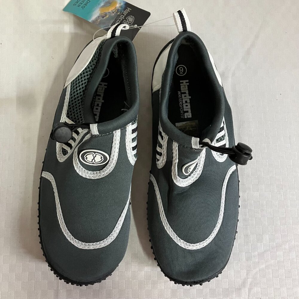 Hardcore Women's 9 Black/White Quick Drying Aqua Socks For Barefoot Water Shoes - Picture 6 of 9